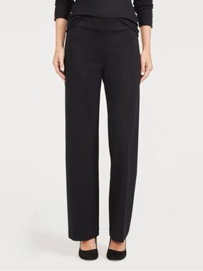 J.McLaughlin The Carter Wide Leg Trouser Dress Pants Black 4 Side-Zip Knit